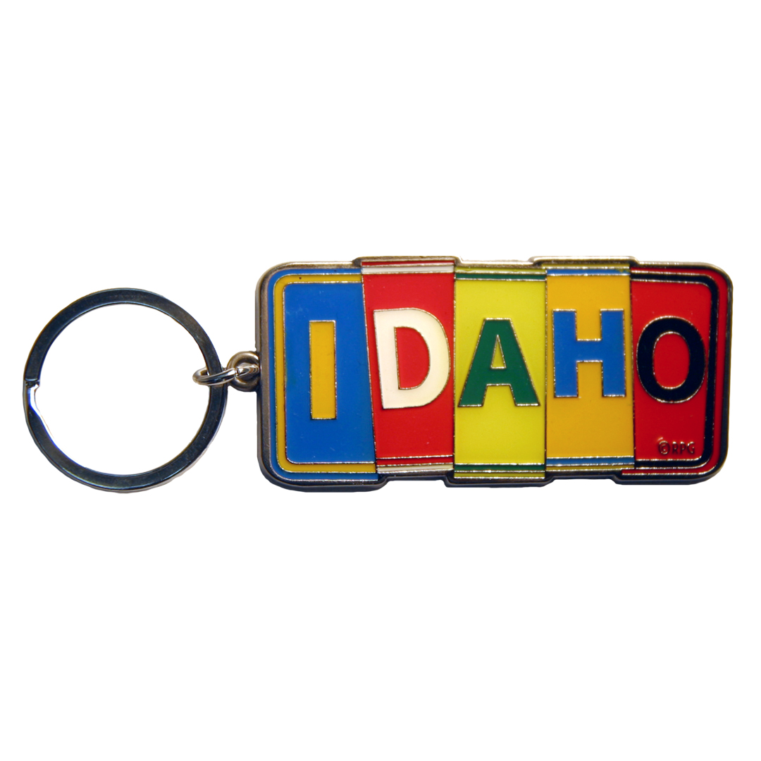 Idaho Metal License Plate Keychain
