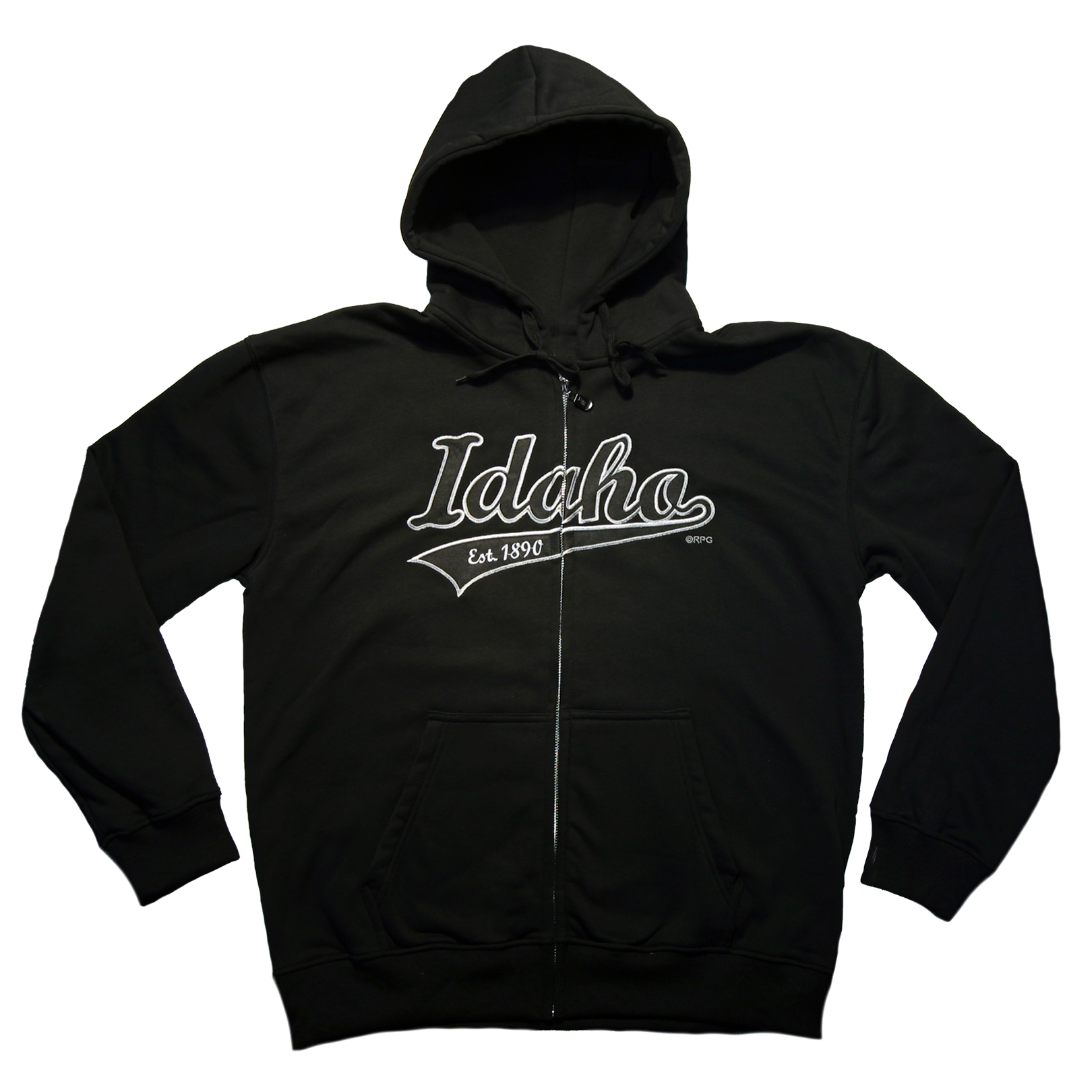 Idaho Black Applique Zip Hoody