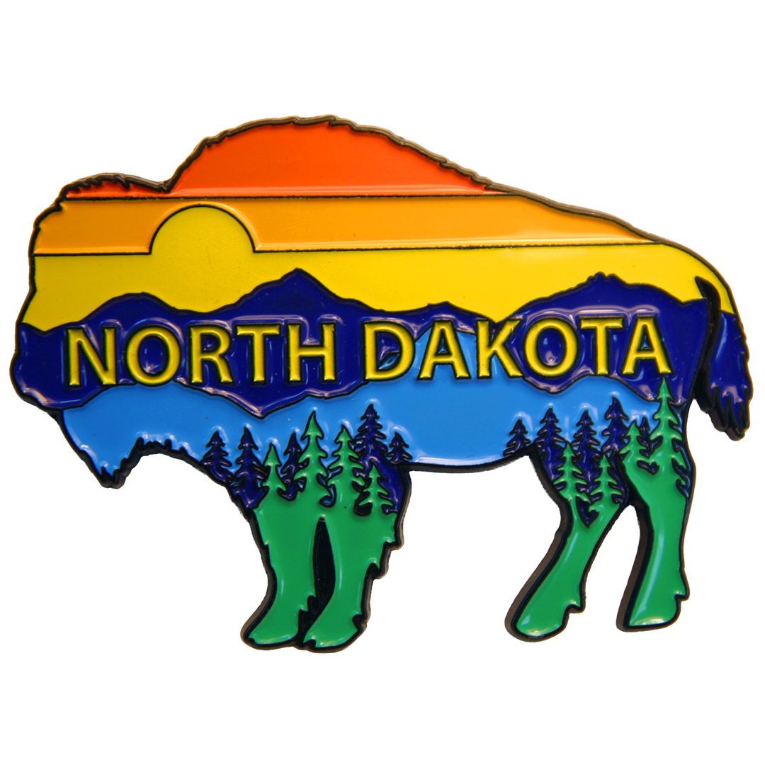 North Dakota Buffalo Scenic Magnet