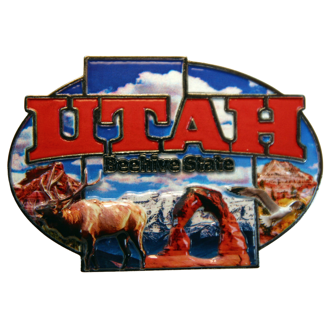 Utah Painted Pewter Magnet
