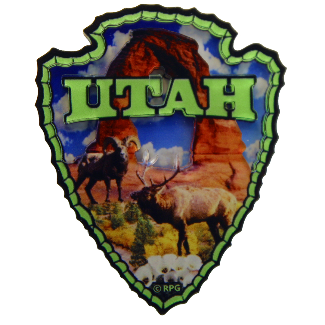 Utah Arrowhead 3-D Acrylic Magnet