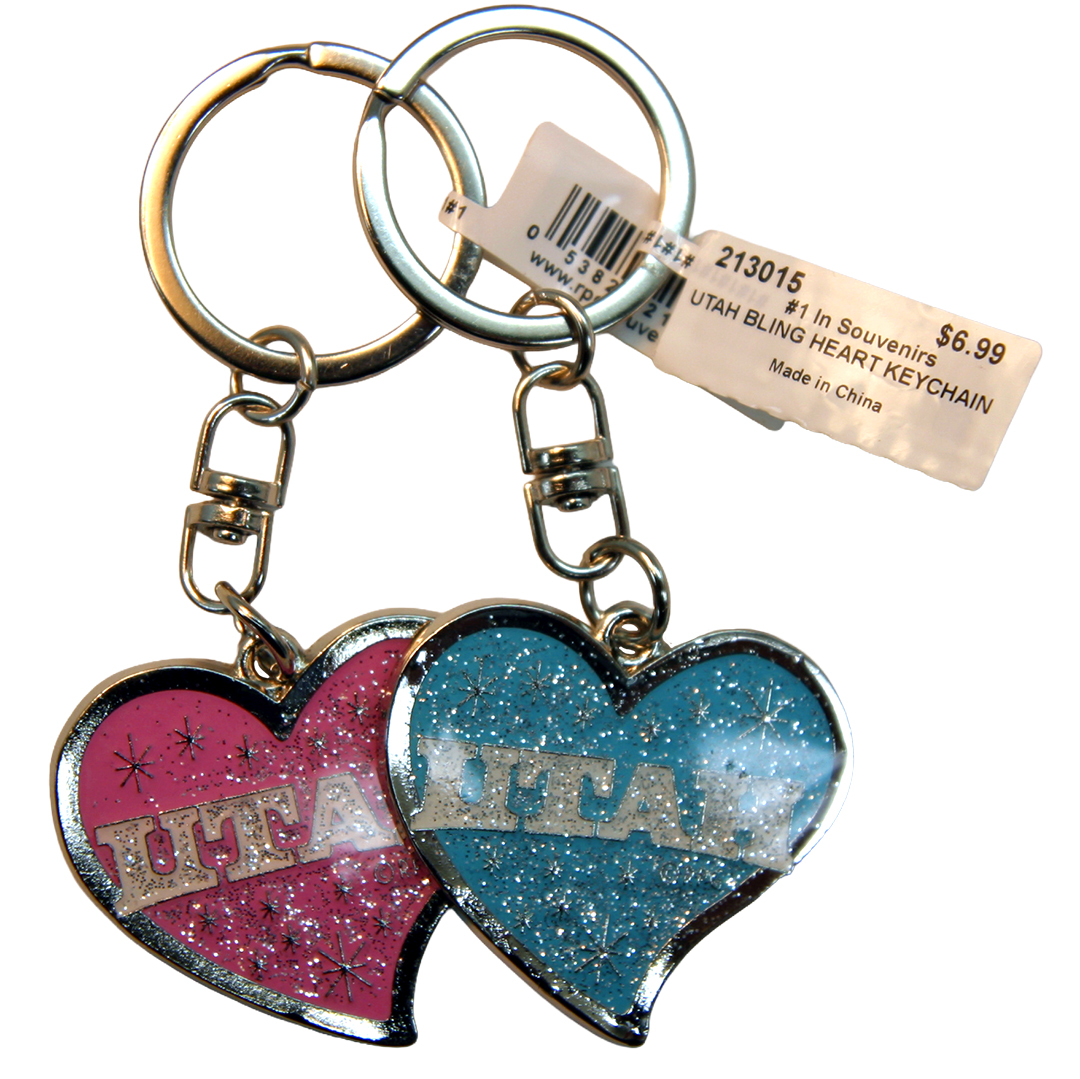Utah Bling Heart Keychain