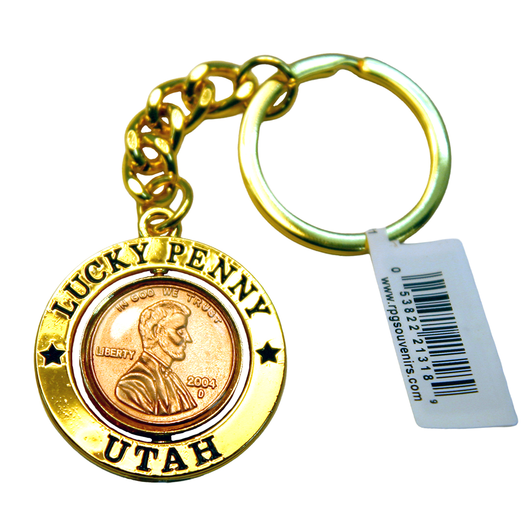 Utah Lucky Penny Spinner Keychain