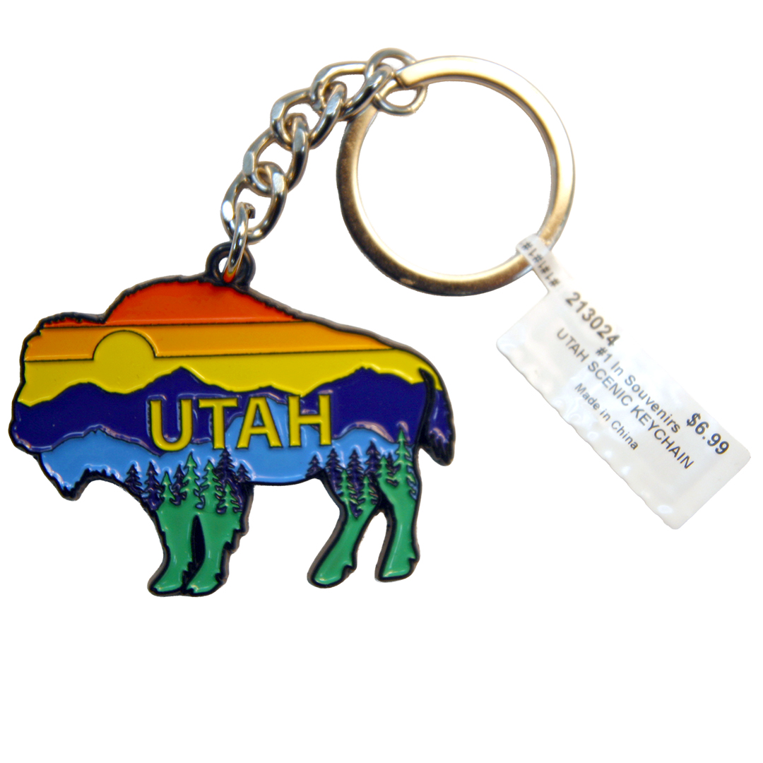 Utah Buffalo Scenic Keychain