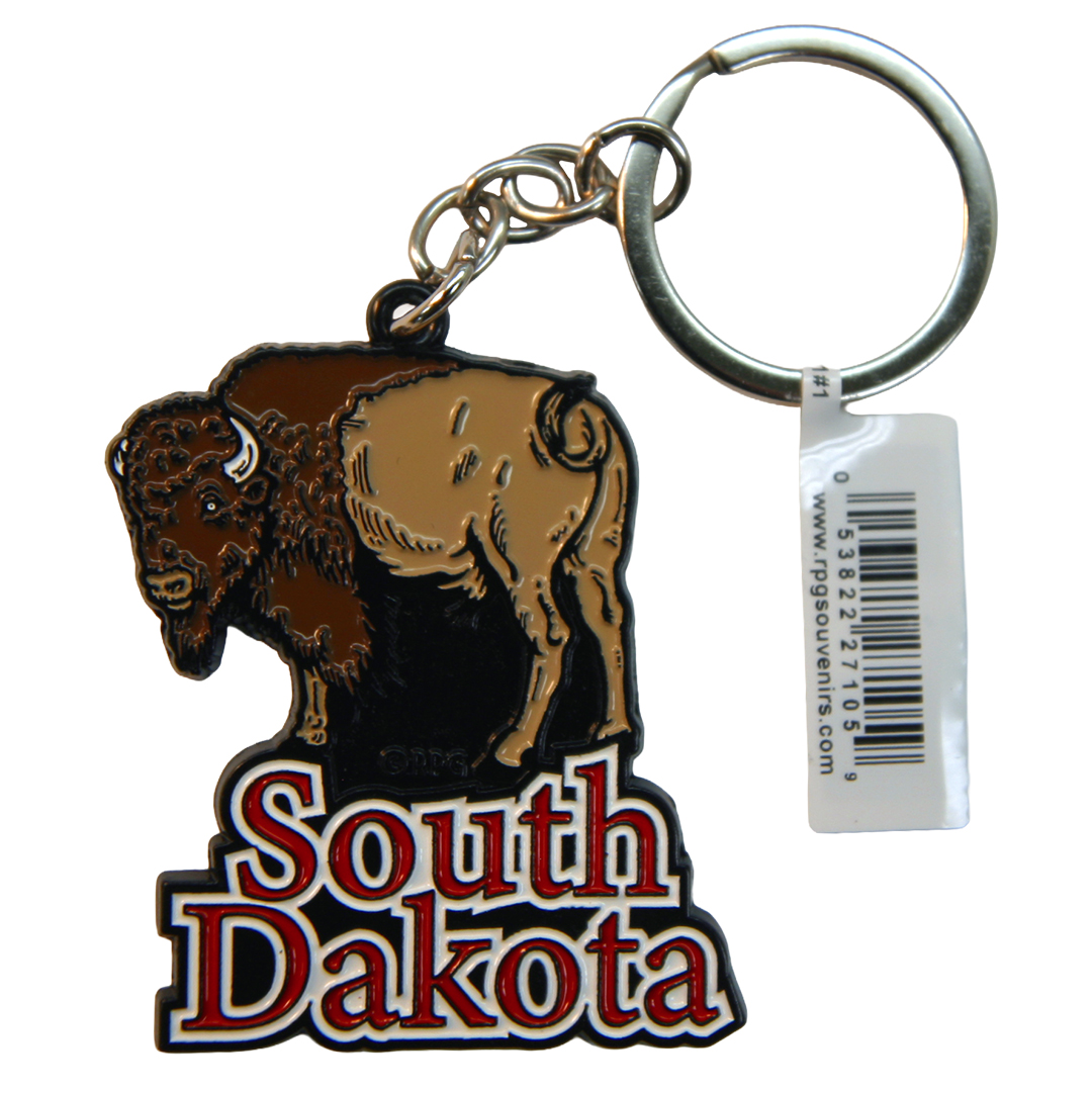 South Dakota Buffalo Metal Keychain