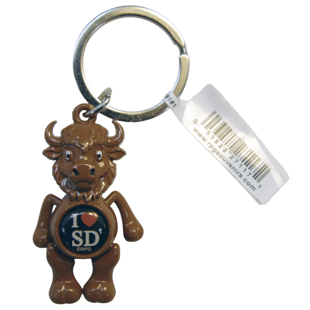 South Dakota Dangling Buffalo Keychain