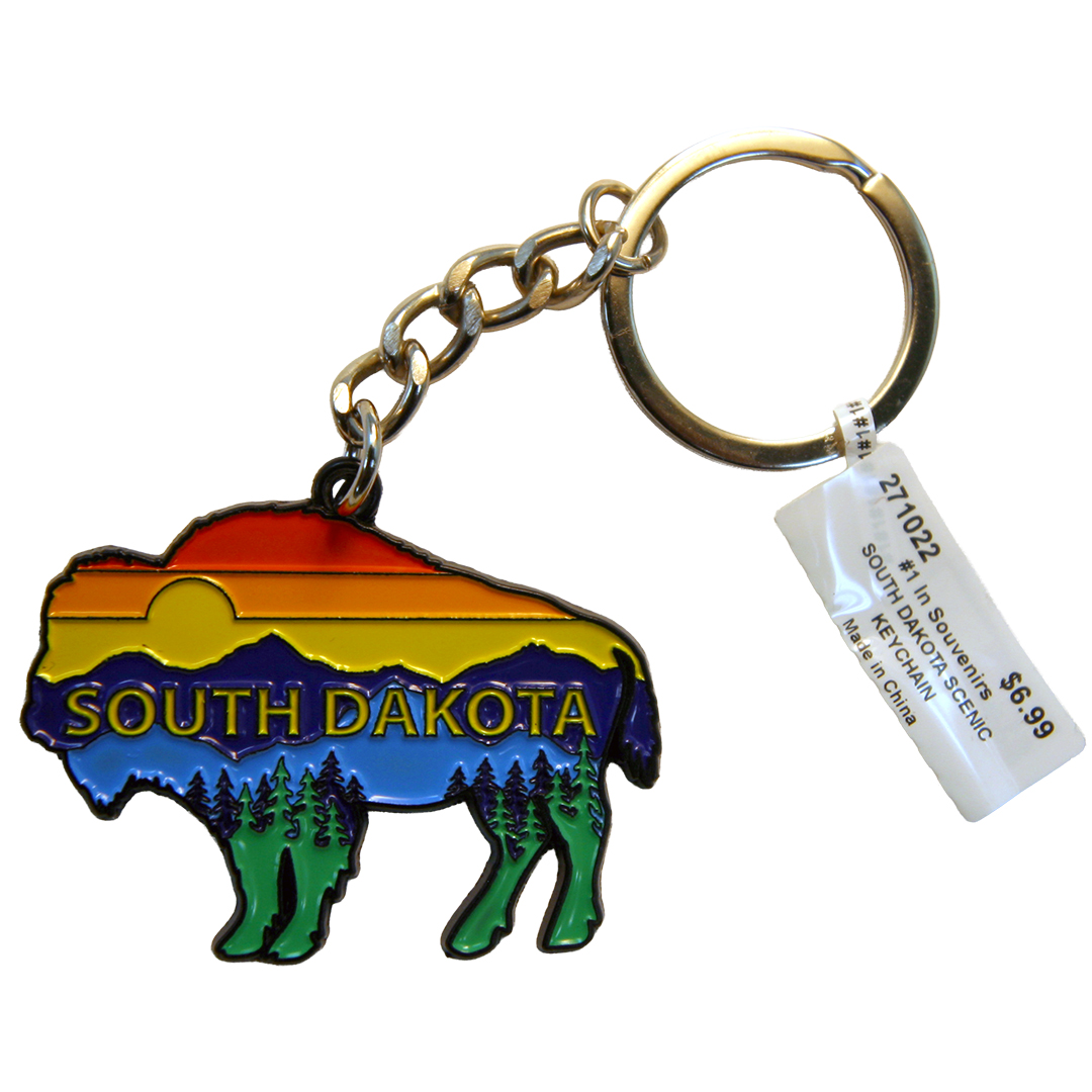 South Dakota Buffalo Scenic Keychain