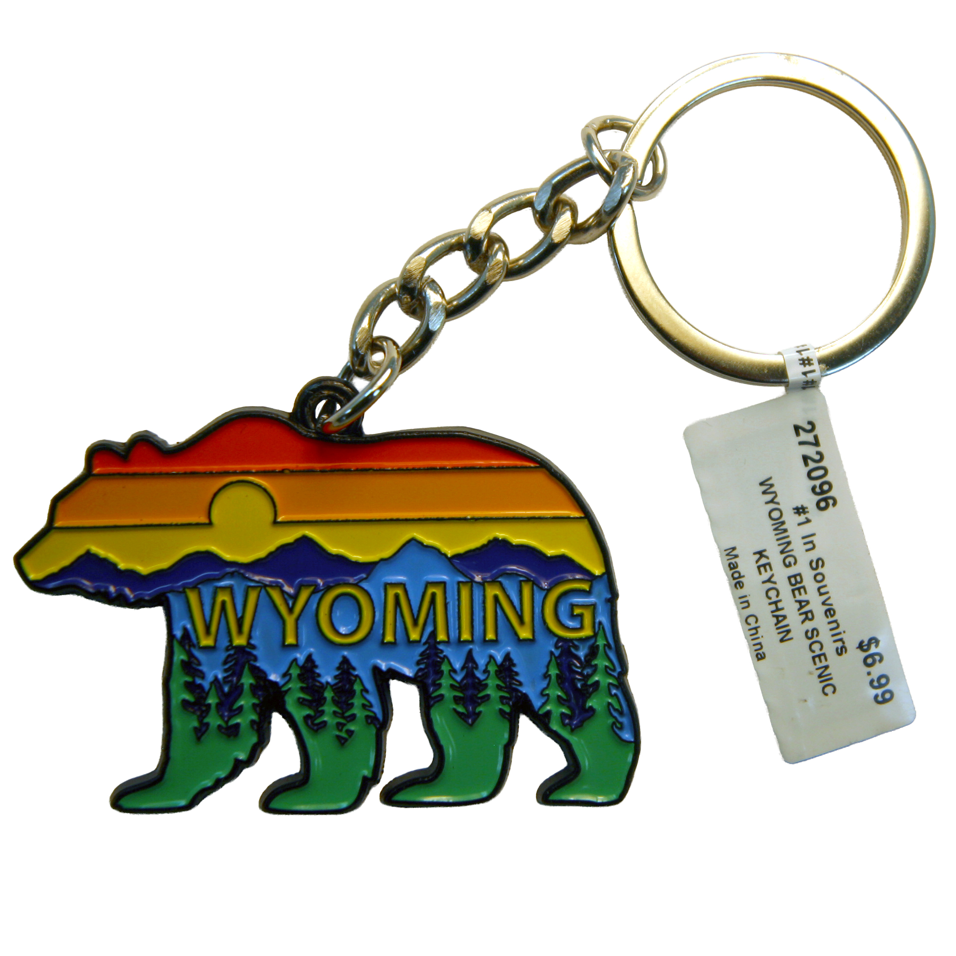 Wyoming Bear Scenic Keychain