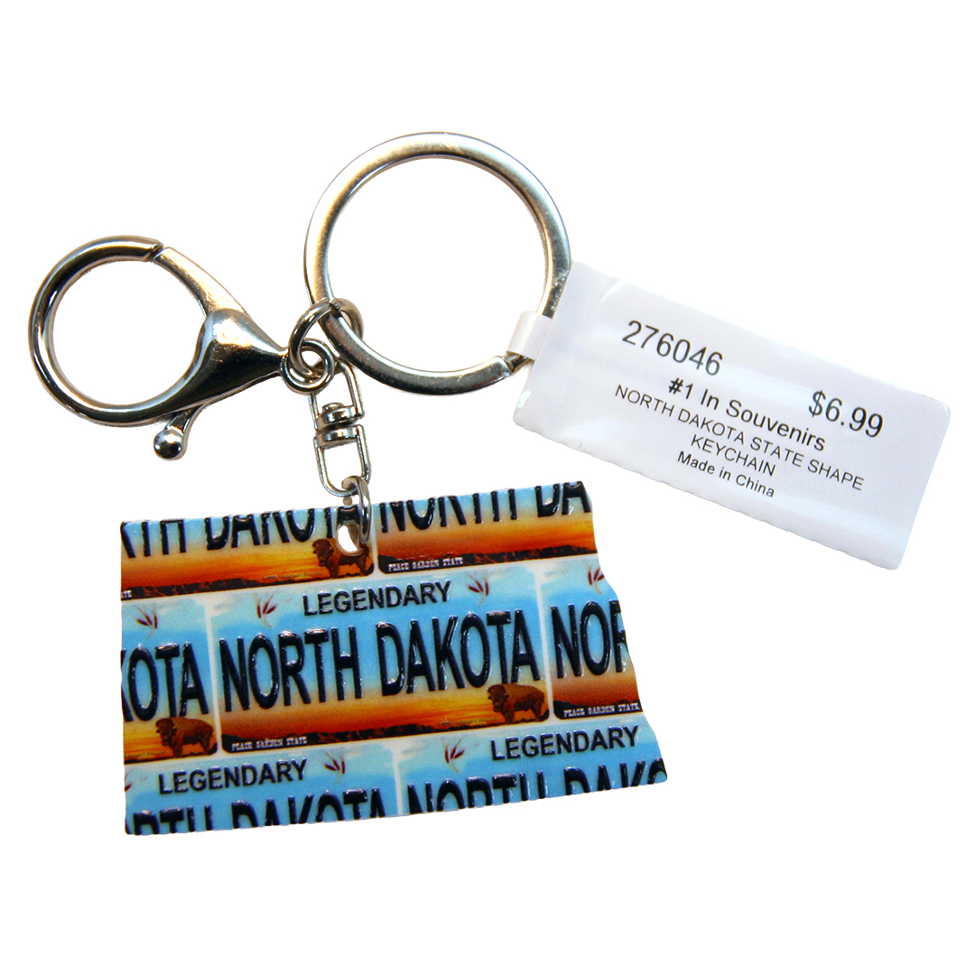 North Dakota State Shape Keychain