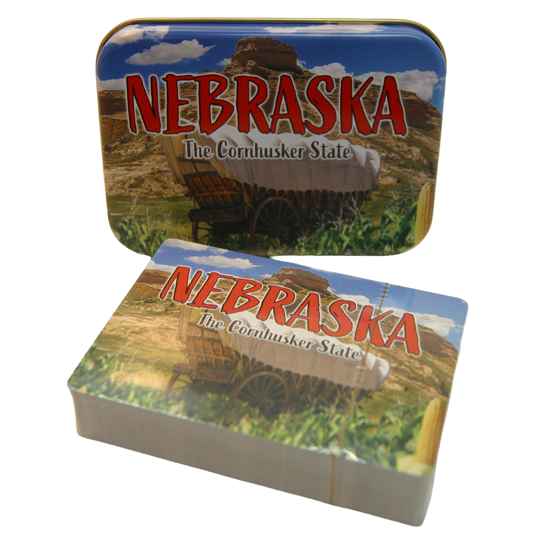 Nebraska Metal Box Playing Cards