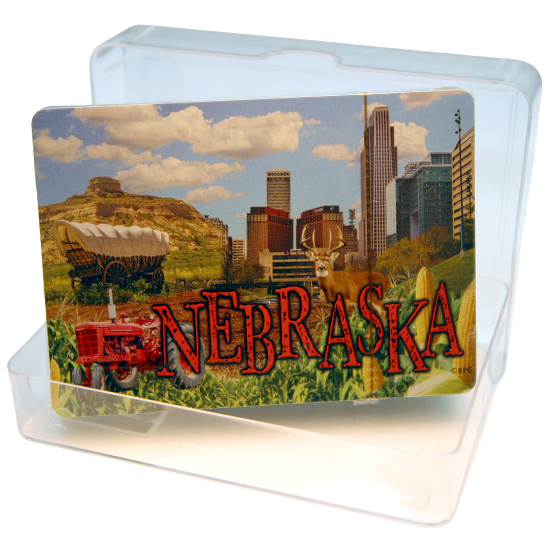 Nebraska Acrylic Box Playing Cards
