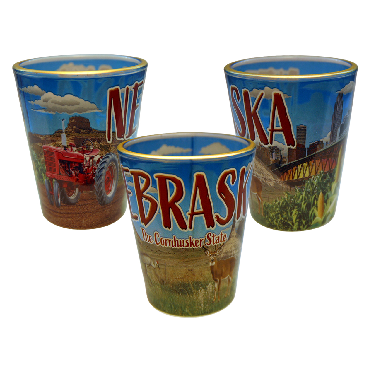 Nebraska Line Shot with Gold Rim