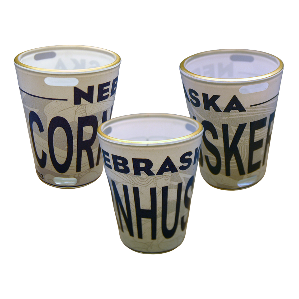 Nebraska State License Plate Shot with Gold Rim