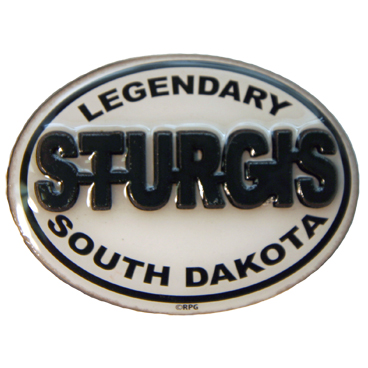 STURGIS, SD BLACK AND WHITE 2D EPOXY MAGNET