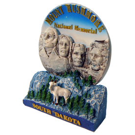 MOUNT RUSHMORE POLY PLATE WITH STAND