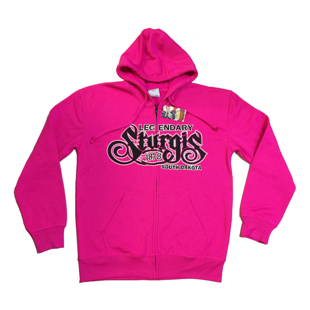 STURGIS HOT PINK POLYESTER ZIP HOODY