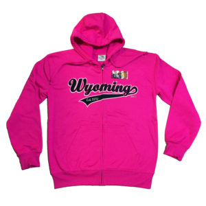 WYOMING 1890 HOT PINK APPLIQUE ZIP HOODY