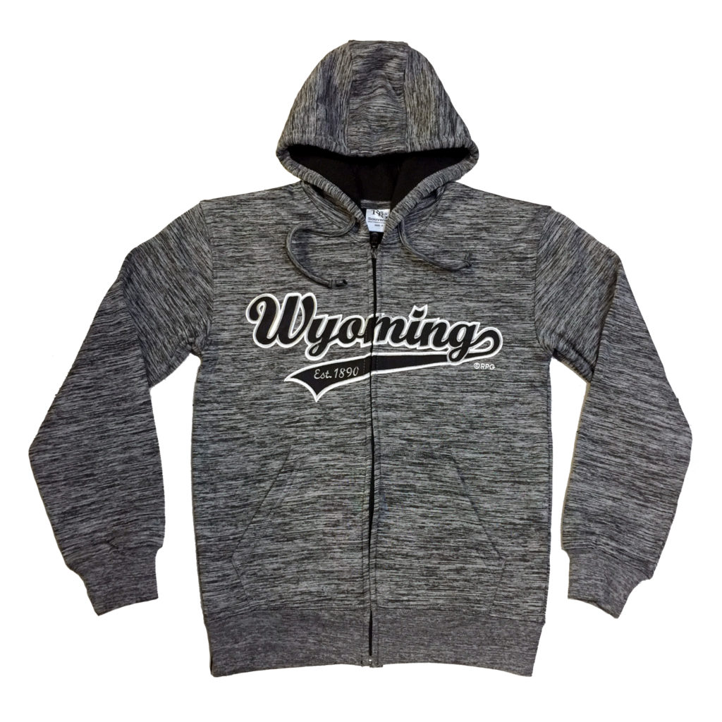WYOMING CHARCOAL POLYESTER ZIP HOODY
