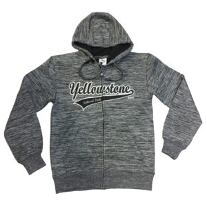 YELLOWSTONE CHARCOAL APPLIQUE ZIP HOODY