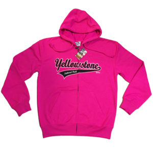 YELLOWSTONE HOT PINK POLYESTER ZIP HOODY