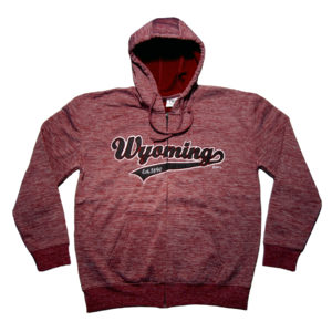 WYOMING HEATHERED MAROON POLYESTER ZIP HOODY