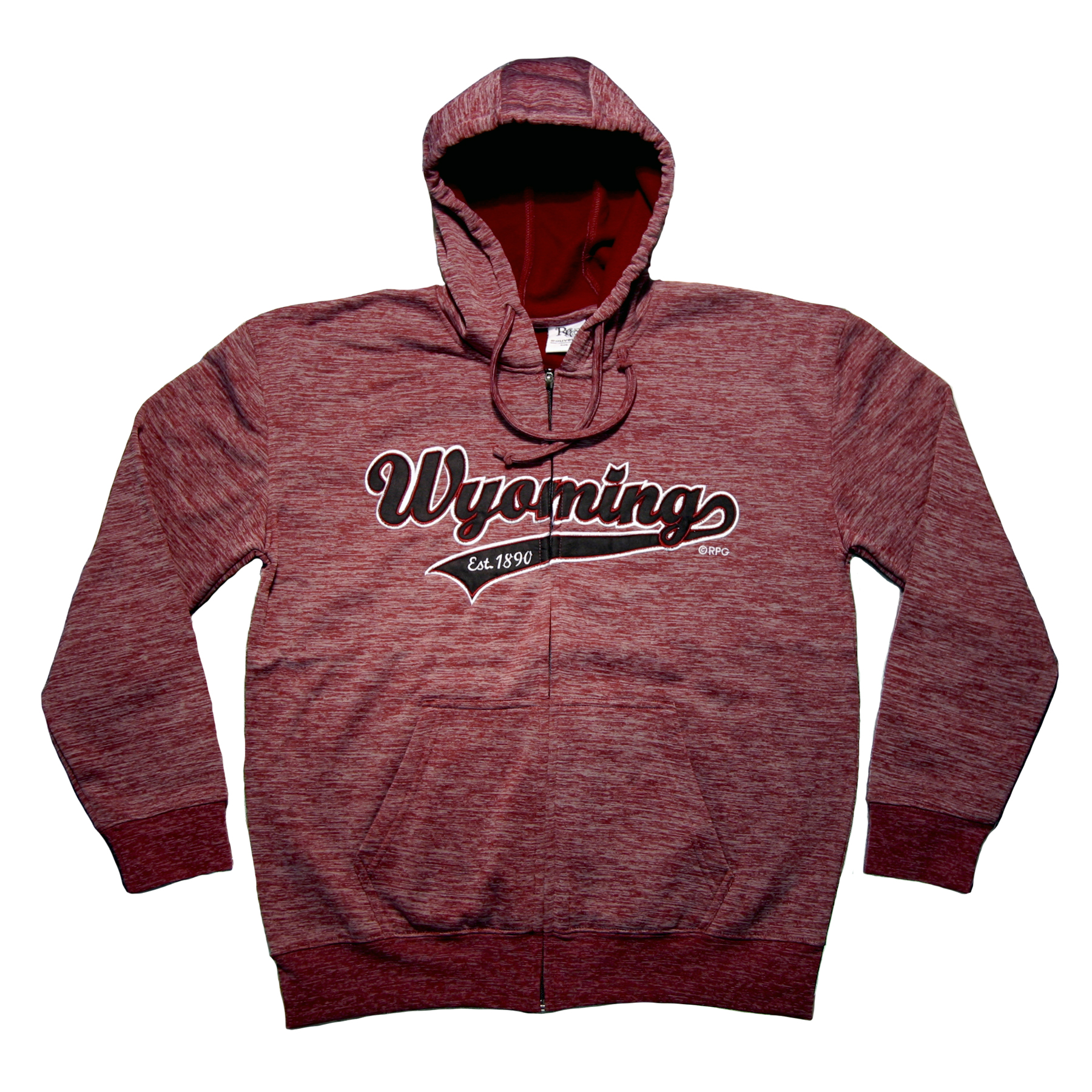 Wyoming Heathered Maroon Polyester Zip Hoody – Official Collectors Club