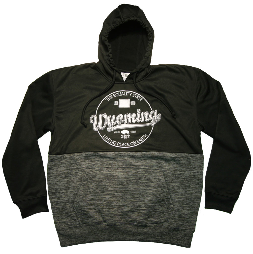 WYOMING CHARCOAL BLACK PULL OVER HOODY