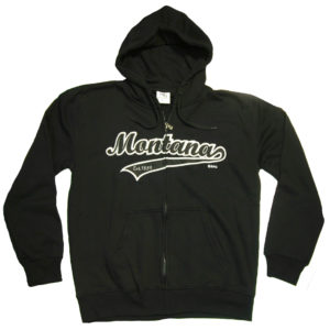 MONTANA BLACK APPLIQUE ZIP HOODY