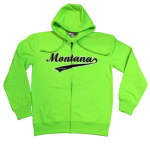 MONTANA NEON GREEN POLYESTER ZIP HOODY
