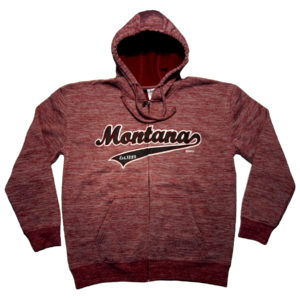 MONTANA HEATHERED MAROON POLYESTER ZIP HOODY