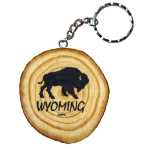 WYOMING WOOD KEYCHAIN