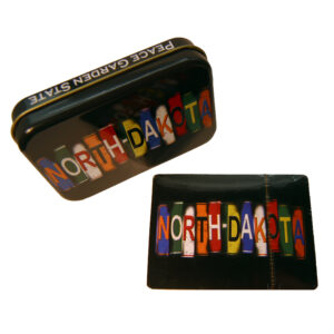 NORTH DAKOTA LICENSE PLATE METAL BOX PLAYING CARDS
