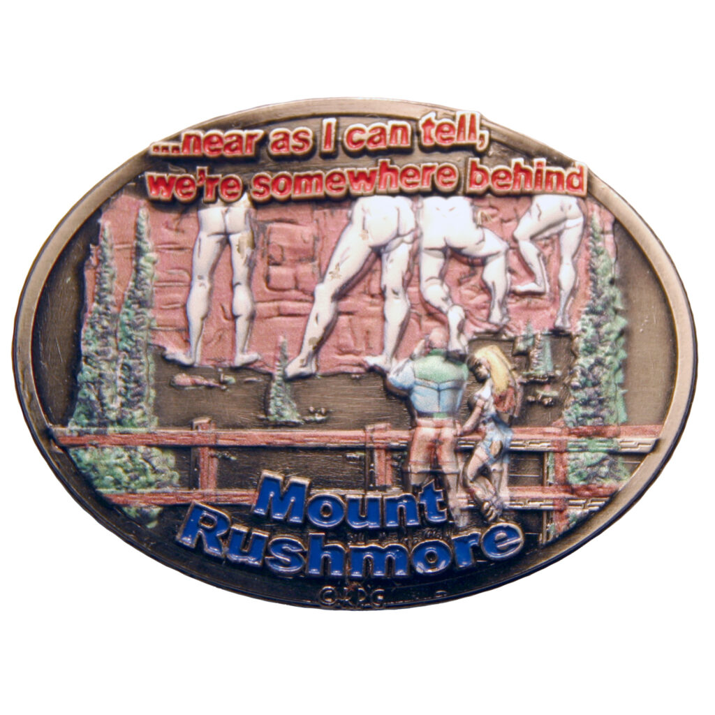 BEHIND MOUNT RUSHMORE PAINTED PEWTER MAGNET