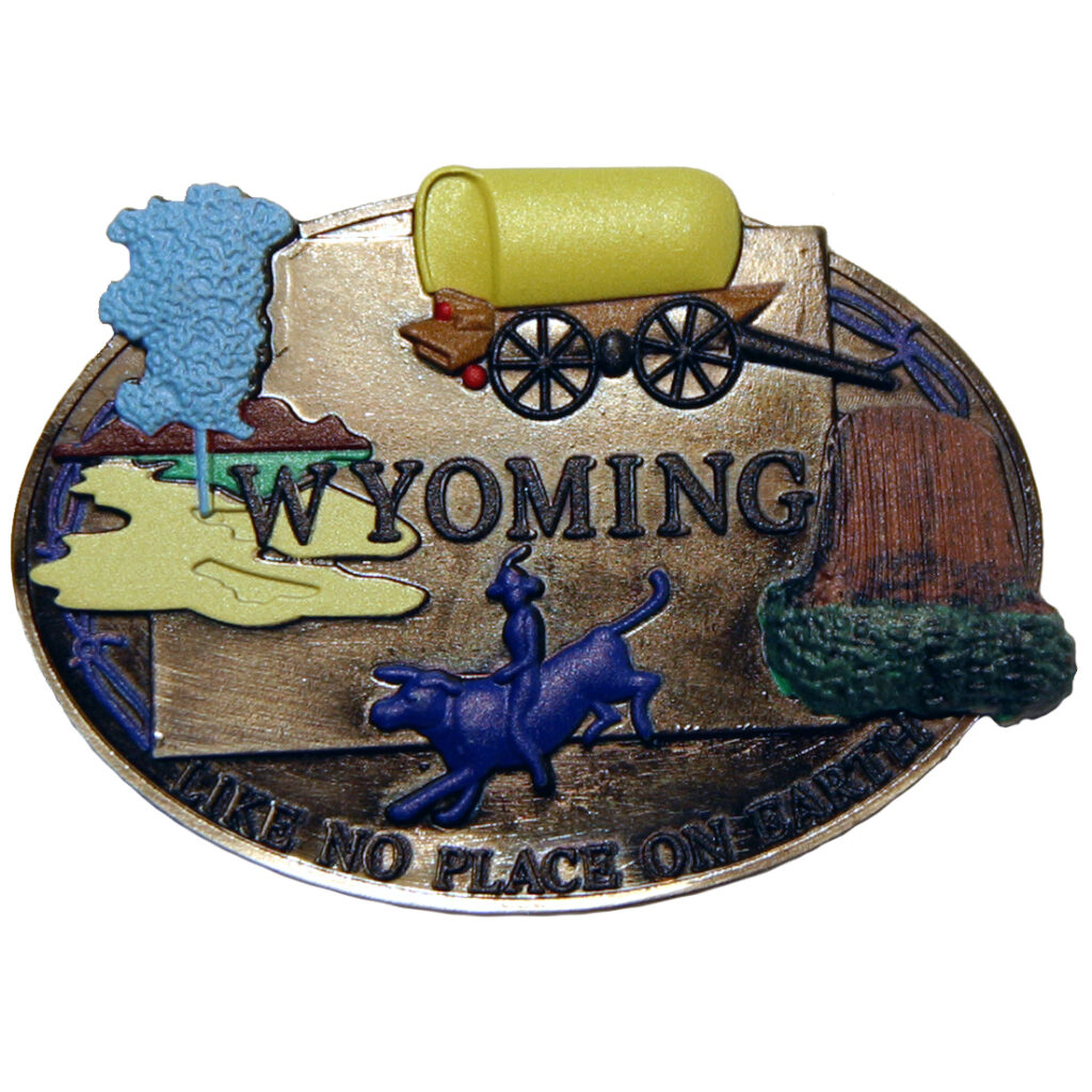 WYOMING PAINTED PEWTER MAGNET