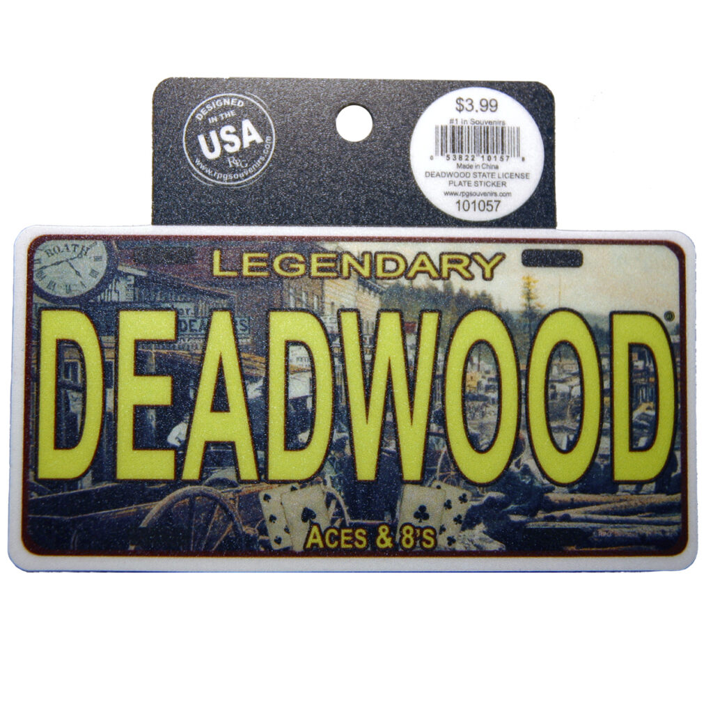 DEADWOOD STATE LICENSE PLATE STICKER