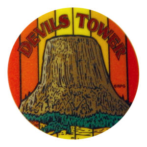 DEVILS TOWER MINI ORANGE CIRCLE STICKER
