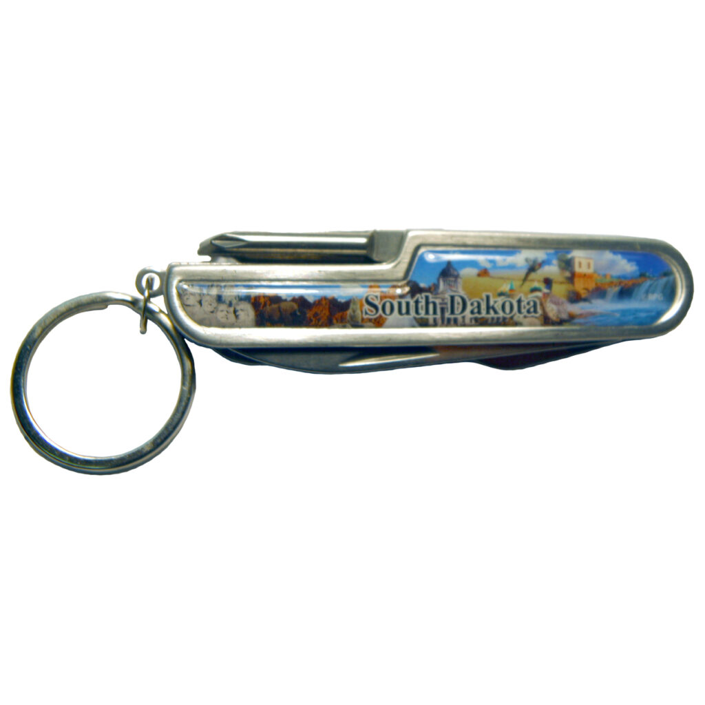 SOUTH DAKOTA 7-PART STAINLESS STEEL KNIFE KEYCHAIN