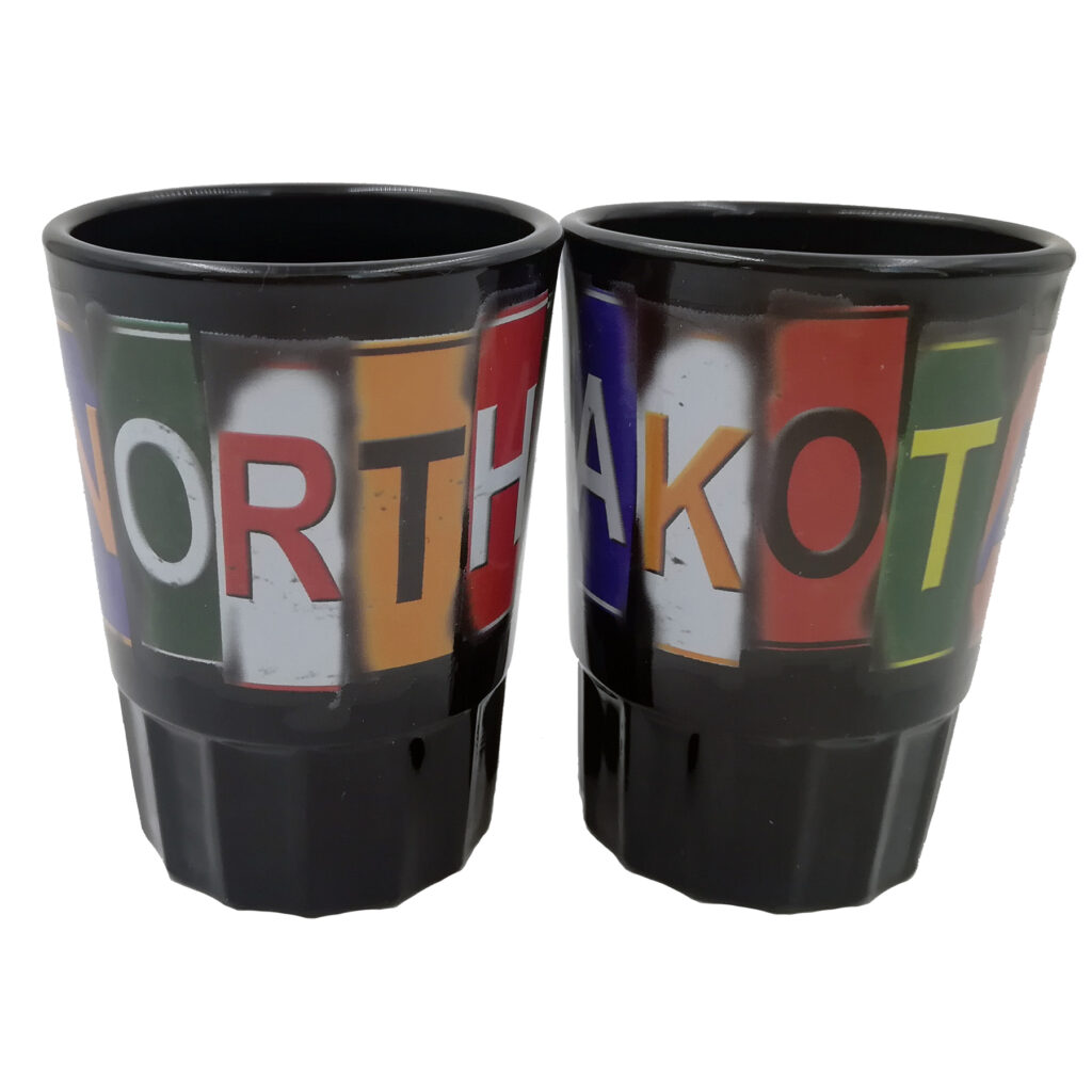 NORTH DAKOTA LICENSE PLATE HEAVY SHOT