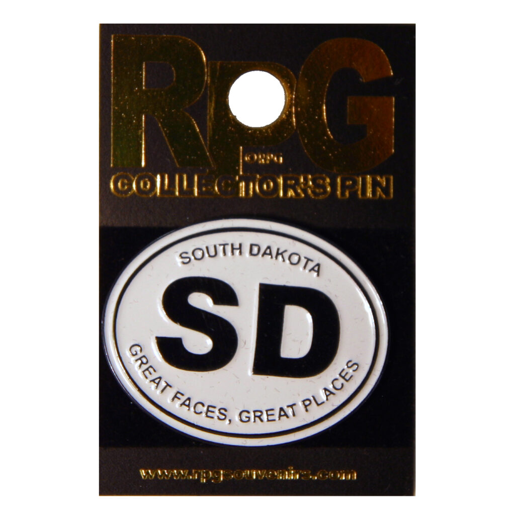 SOUTH DAKOTA BLACK AND WHITE ..ENAMEL HAT TAC