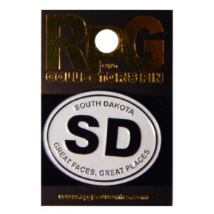 SOUTH DAKOTA BLACK AND WHITE ..ENAMEL HAT TAC