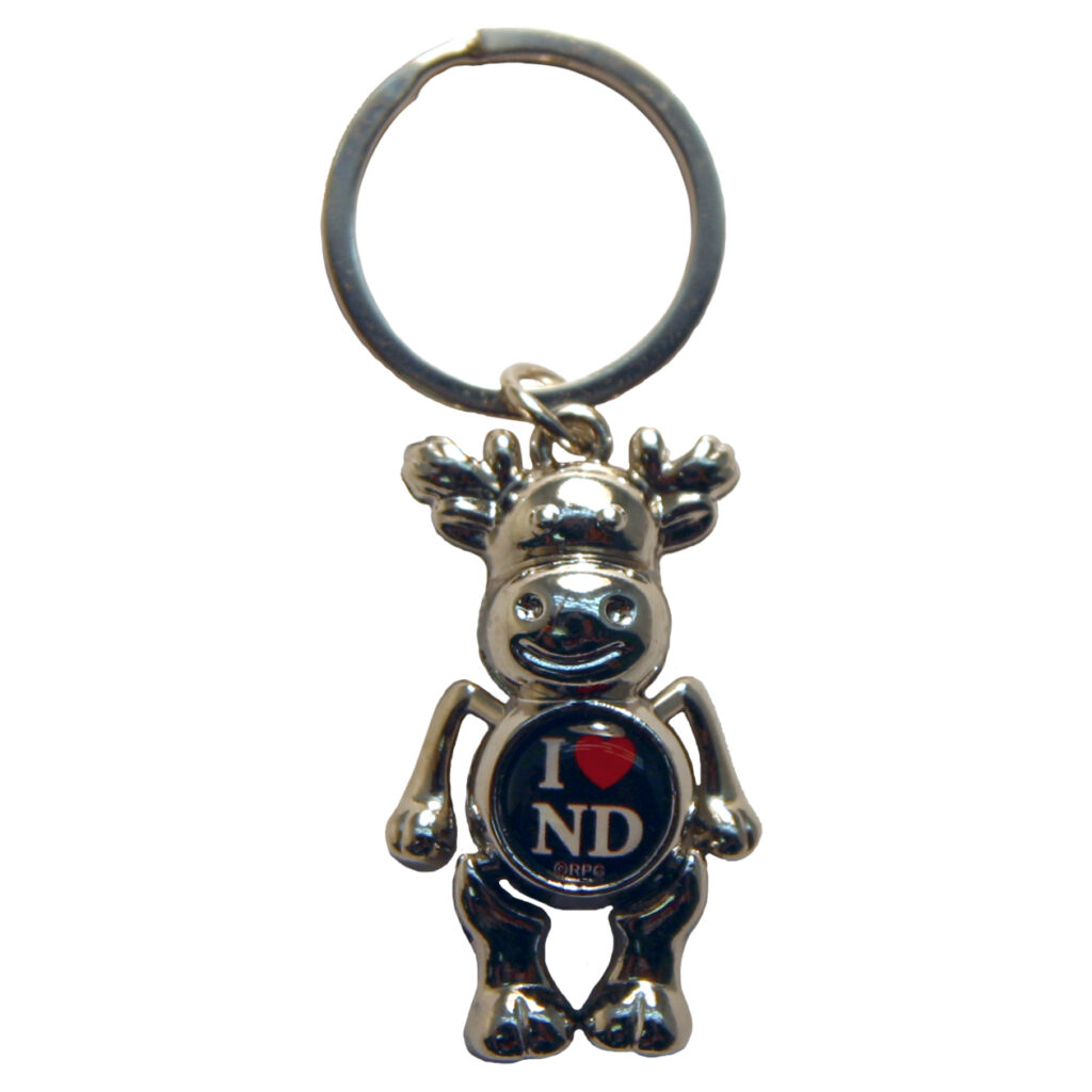 NORTH DAKOTA DANGLING MOOSE KEYCHAIN