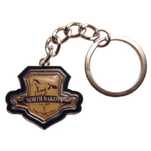NORTH DAKOTA SHIELD PHOTO SPINNER KEYCHAIN