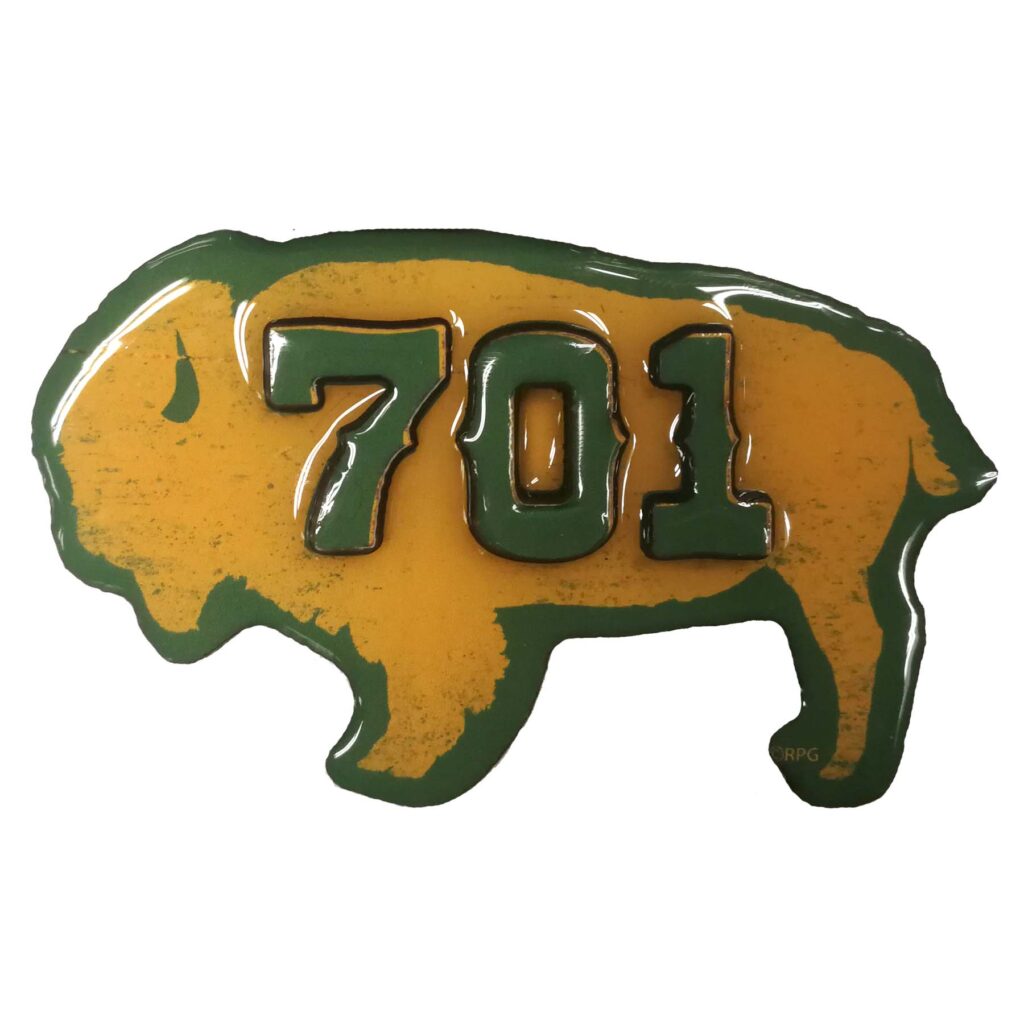 NORTH DAKOTA 2D EPOXY ..AREA CODE MAGNET