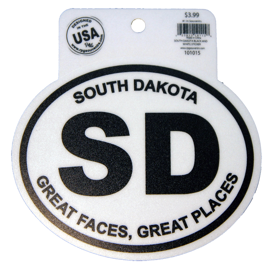 SOUTH DAKOTA BLACK AND WHITE STICKER