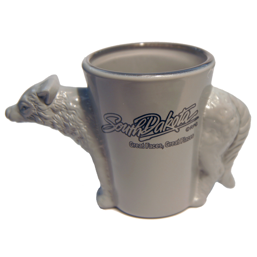 SOUTH DAKOTA WOLF SHOT WITH GOLD RIM