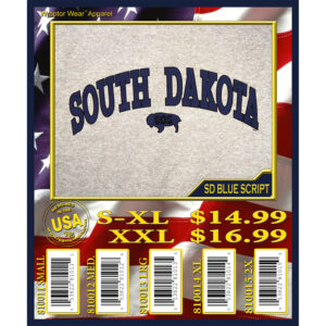 SOUTH DAKOTA BLUE SCRIPT T-SHIRT