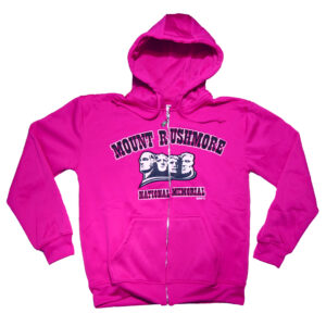 MOUNT RUSHMORE HOT PINK APPLIQUE ZIP HOODY