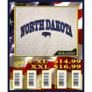 NORTH DAKOTA BLUE SCRIPT T-SHIRT