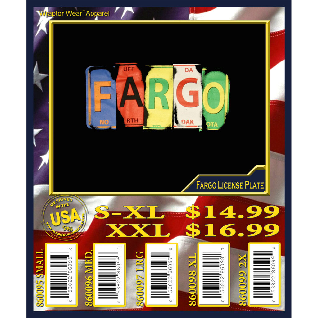 FARGO NORTH DAKOTA LICENSE PLATE T-SHIRT
