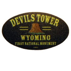 Devils Tower Black Oval Mini Sticker